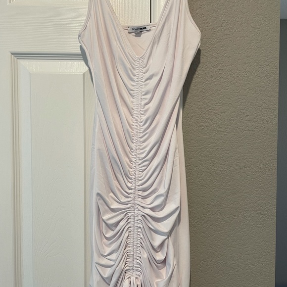 White Rouched Bodycon Mini Dress - Picture 3 of 5